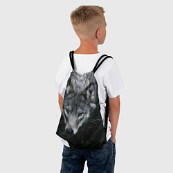 Рюкзак-мешок Волк в траве, цвет: 3D-принт — фото 2