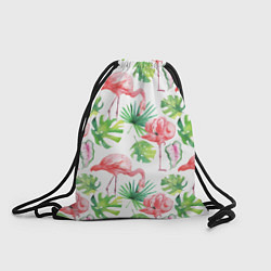 Рюкзак-мешок Фламинго в тропиках, цвет: 3D-принт