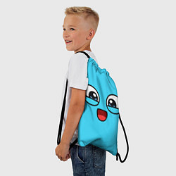 Рюкзак-мешок Эмодзи / Смайл (голубой цвет), цвет: 3D-принт — фото 2