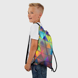 Рюкзак-мешок Разноцветные треугольники, цвет: 3D-принт — фото 2