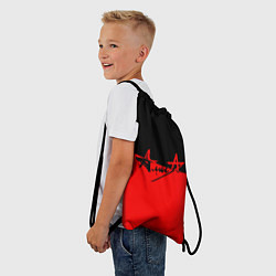 Рюкзак-мешок АлисА: Черный & Красный, цвет: 3D-принт — фото 2