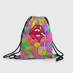 Рюкзак-мешок Cocktail lips, цвет: 3D-принт