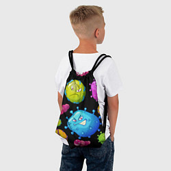Рюкзак-мешок Веселые микробы, цвет: 3D-принт — фото 2