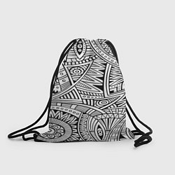 Рюкзак-мешок Черно-белая этника, цвет: 3D-принт