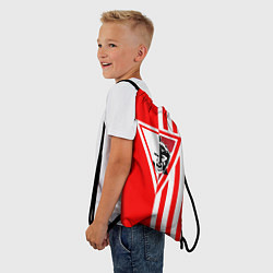Рюкзак-мешок Красно-белый воин, цвет: 3D-принт — фото 2