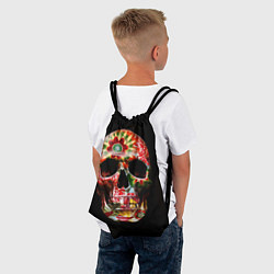 Рюкзак-мешок Расписной череп, цвет: 3D-принт — фото 2