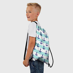 Рюкзак-мешок Морские якоря, цвет: 3D-принт — фото 2