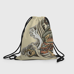 Рюкзак-мешок Восточный дракон, цвет: 3D-принт