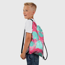 Рюкзак-мешок Watercolor: Pink & Turquoise, цвет: 3D-принт — фото 2
