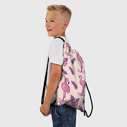 Рюкзак-мешок Фламинго: розовый мотив, цвет: 3D-принт — фото 2