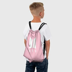 Рюкзак-мешок BTS: Pink Grid, цвет: 3D-принт — фото 2