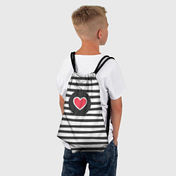 Рюкзак-мешок Сердце в полоску, цвет: 3D-принт — фото 2