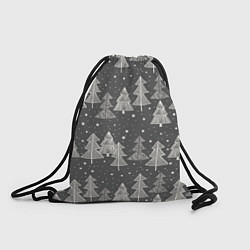 Рюкзак-мешок Grey Christmas Trees, цвет: 3D-принт