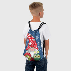 Рюкзак-мешок Новогодние совушки и гном, цвет: 3D-принт — фото 2