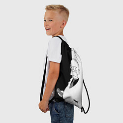 Рюкзак-мешок Гомер Симпсон - в смокинге - black and white, цвет: 3D-принт — фото 2