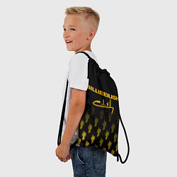 Рюкзак-мешок Billie Eilish: Yellow & Black Autograph, цвет: 3D-принт — фото 2