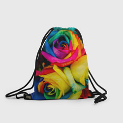 Рюкзак-мешок Разноцветные розы, цвет: 3D-принт