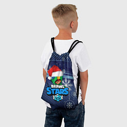 Рюкзак-мешок BRAWL STARS LEON НОВОГОДНИЙ, цвет: 3D-принт — фото 2