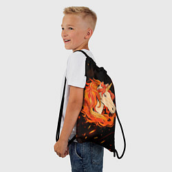 Рюкзак-мешок Огненный единорог, цвет: 3D-принт — фото 2