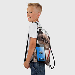 Рюкзак-мешок Кот в наушниках, цвет: 3D-принт — фото 2