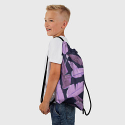 Рюкзак-мешок Tropical leaves 4 purple, цвет: 3D-принт — фото 2