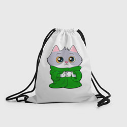 Рюкзак-мешок Котёнок в пледе, цвет: 3D-принт