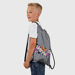 Рюкзак-мешок Тропически цветы с орнаментом, цвет: 3D-принт — фото 2