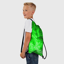 Рюкзак-мешок ОГОНЬ GREEN NEON, цвет: 3D-принт — фото 2