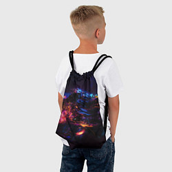 Рюкзак-мешок ФРАКТАЛЬНЫЙ НЕОН, цвет: 3D-принт — фото 2