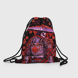 Рюкзак-мешок Самурай в розах, цвет: 3D-принт