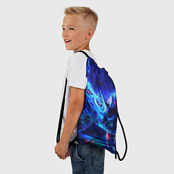 Рюкзак-мешок ВОЛК В НЕОНЕ D, цвет: 3D-принт — фото 2