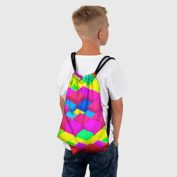 Рюкзак-мешок ЦВЕТНЫЕ КУБИКИ, цвет: 3D-принт — фото 2