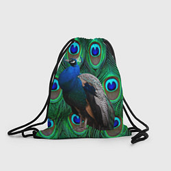 Мешок для обуви Павлин на фоне своих перьев