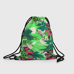 Рюкзак-мешок Цветы в неоне, цвет: 3D-принт