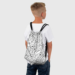 Рюкзак-мешок Черно-белые узоры, цвет: 3D-принт — фото 2