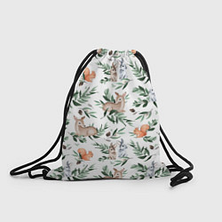 Рюкзак-мешок Лесные животные, цвет: 3D-принт