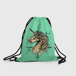 Рюкзак-мешок Единорог акварель, цвет: 3D-принт