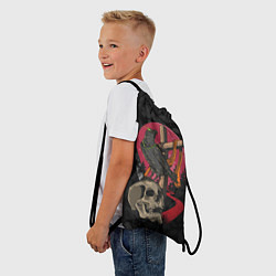 Рюкзак-мешок Ворона и череп, цвет: 3D-принт — фото 2