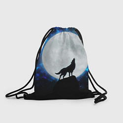 Рюкзак-мешок Волк воющий на луну, цвет: 3D-принт