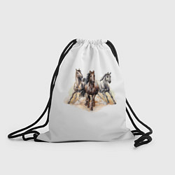 Рюкзак-мешок Лошади, цвет: 3D-принт