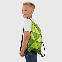 Рюкзак-мешок Зелёные треугольники, цвет: 3D-принт — фото 2
