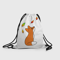 Рюкзак-мешок Лиса С Листиками, цвет: 3D-принт
