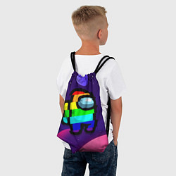 Рюкзак-мешок AMONG US - RAINBOW SPACE, цвет: 3D-принт — фото 2
