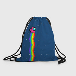 Рюкзак-мешок AMONG US - NYAN CREWMATE, цвет: 3D-принт