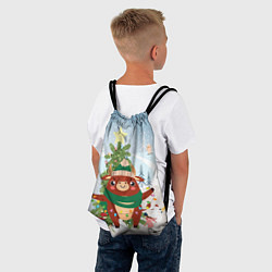 Рюкзак-мешок Бык с гирляндой, цвет: 3D-принт — фото 2