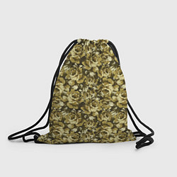 Рюкзак-мешок Золотой камуфляж из роз, цвет: 3D-принт