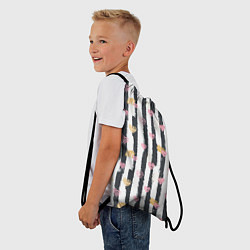 Рюкзак-мешок Влюбленные сердца с полосками, цвет: 3D-принт — фото 2