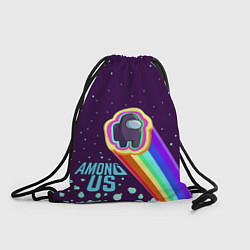 Рюкзак-мешок AMONG US neon rainbow, цвет: 3D-принт