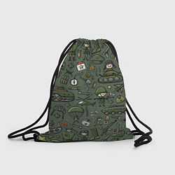 Рюкзак-мешок Военные атрибуты, цвет: 3D-принт