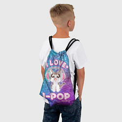 Рюкзак-мешок I Love Cat Pop, цвет: 3D-принт — фото 2